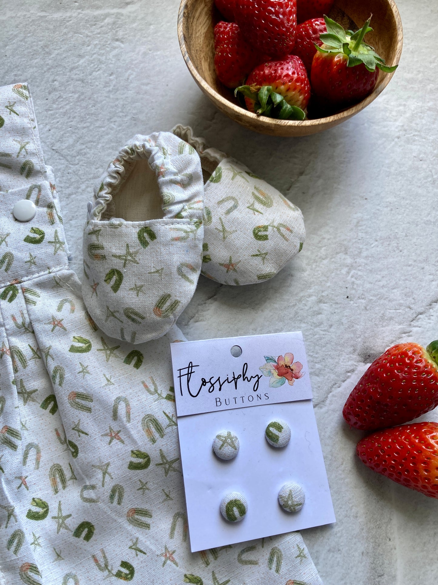 Baby Rainbows - wild grass Linen