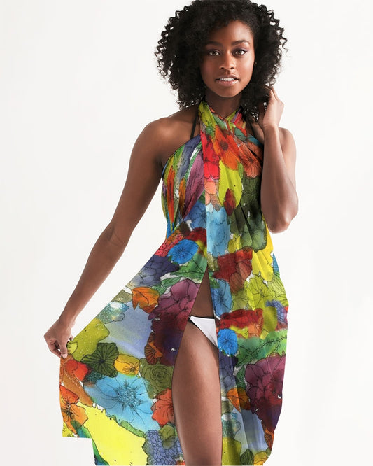 Inked scarf/cover up