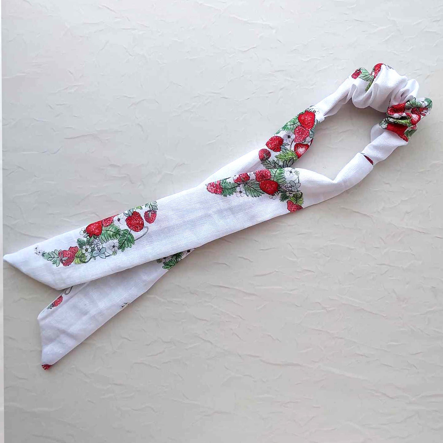 Linen Headband - Strawberry Fields - flower