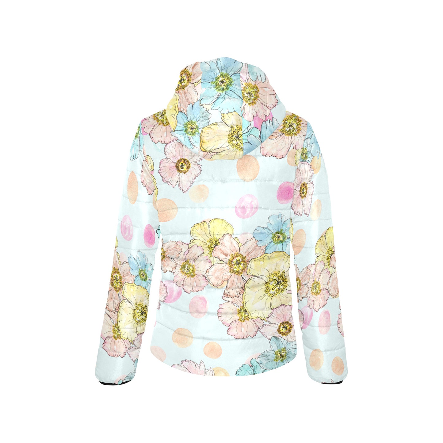 Open Blooms, glass - Women's Padded Hooded Jacket
