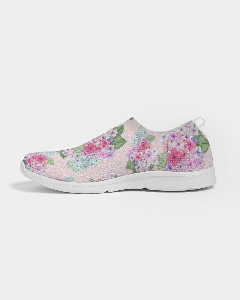 Pink Hydrangaes Women's Slip-On Flyknit Shoe
