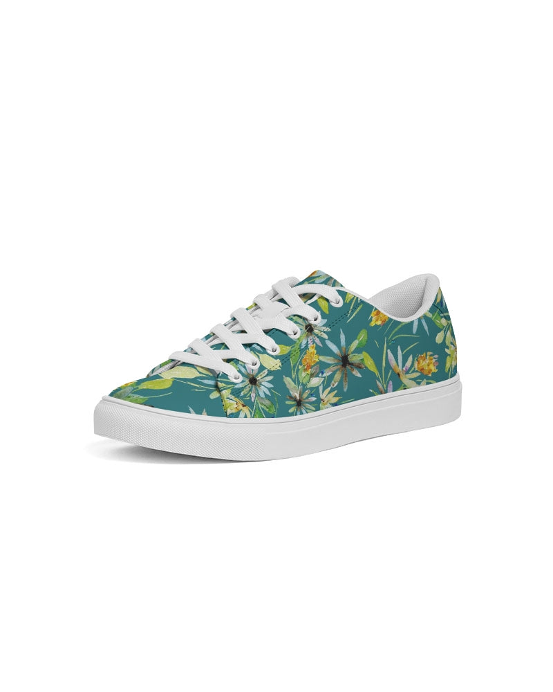 Tropical Daisies Women's Faux-Leather Sneaker