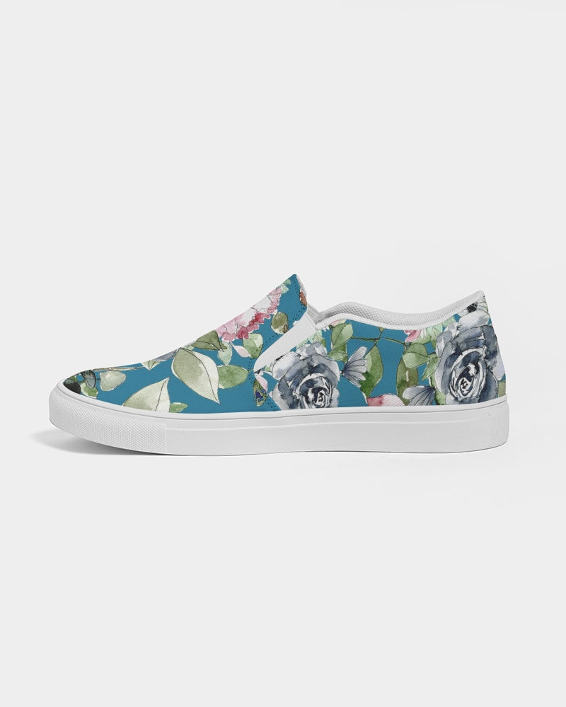 Garden Teal Women's Slip-On Canvas Shoe