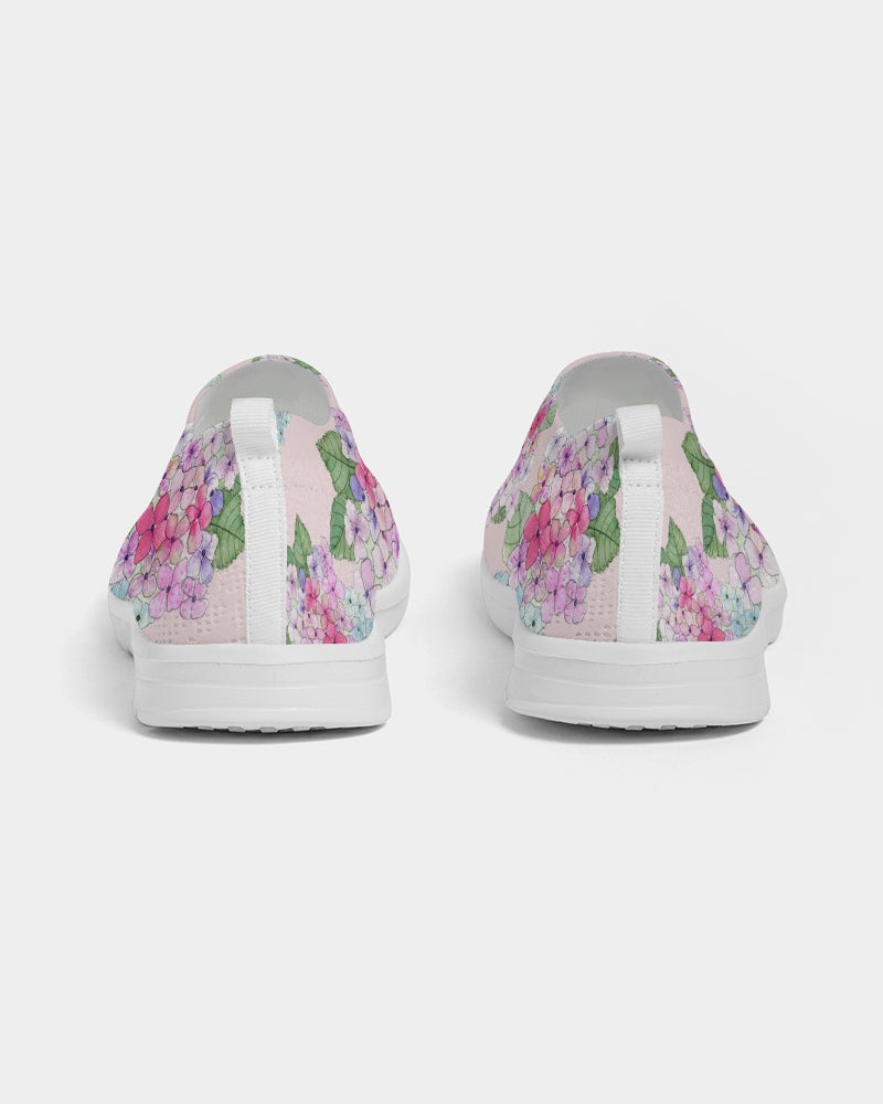 Pink Hydrangaes Women's Slip-On Flyknit Shoe