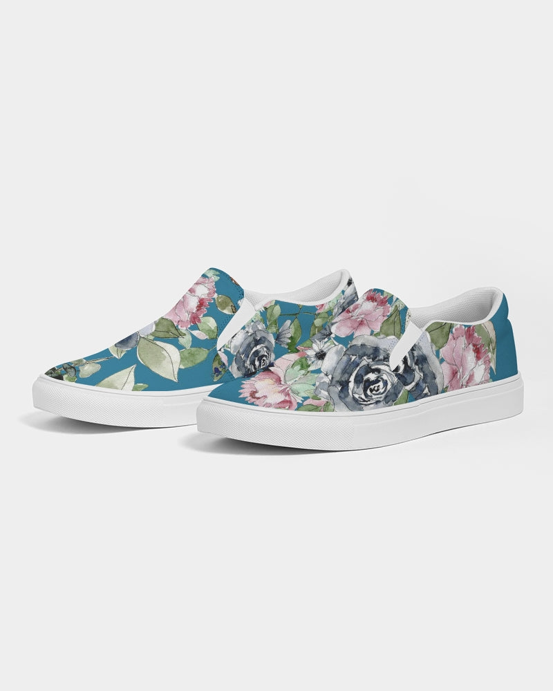 Garden Teal Women's Slip-On Canvas Shoe
