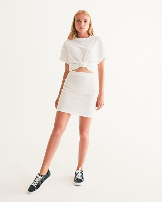 Black n White Camo Women's Faux-Leather Sneaker