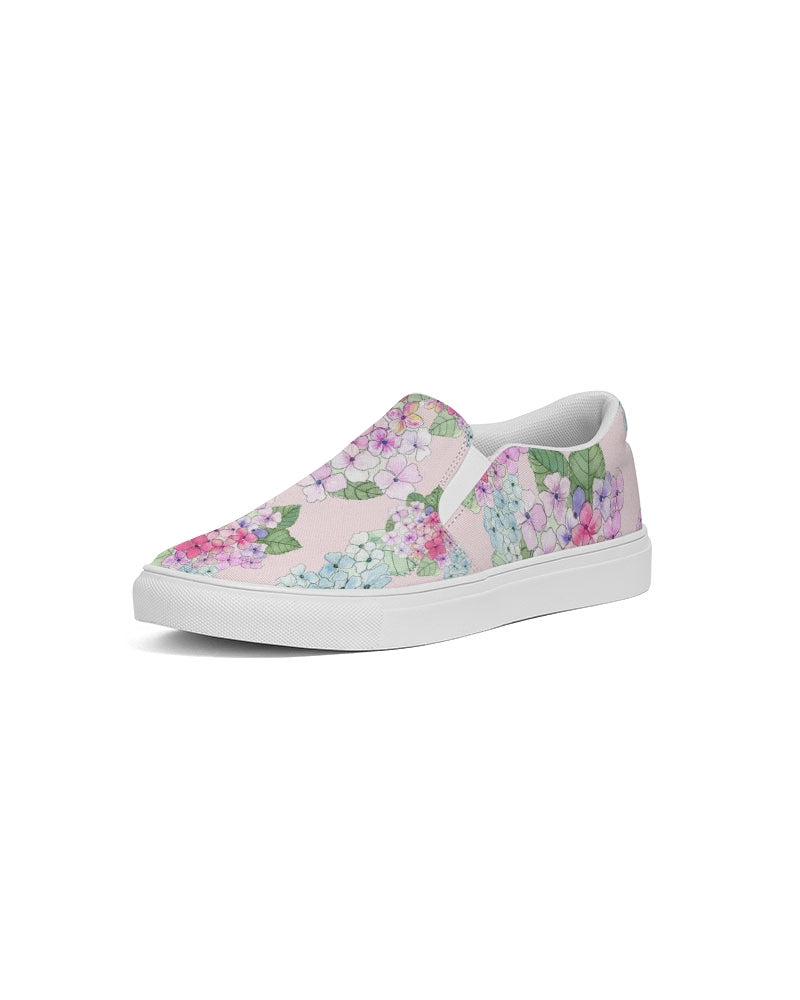 Pink Hydrangeas Women's Slip-On Canvas Shoe