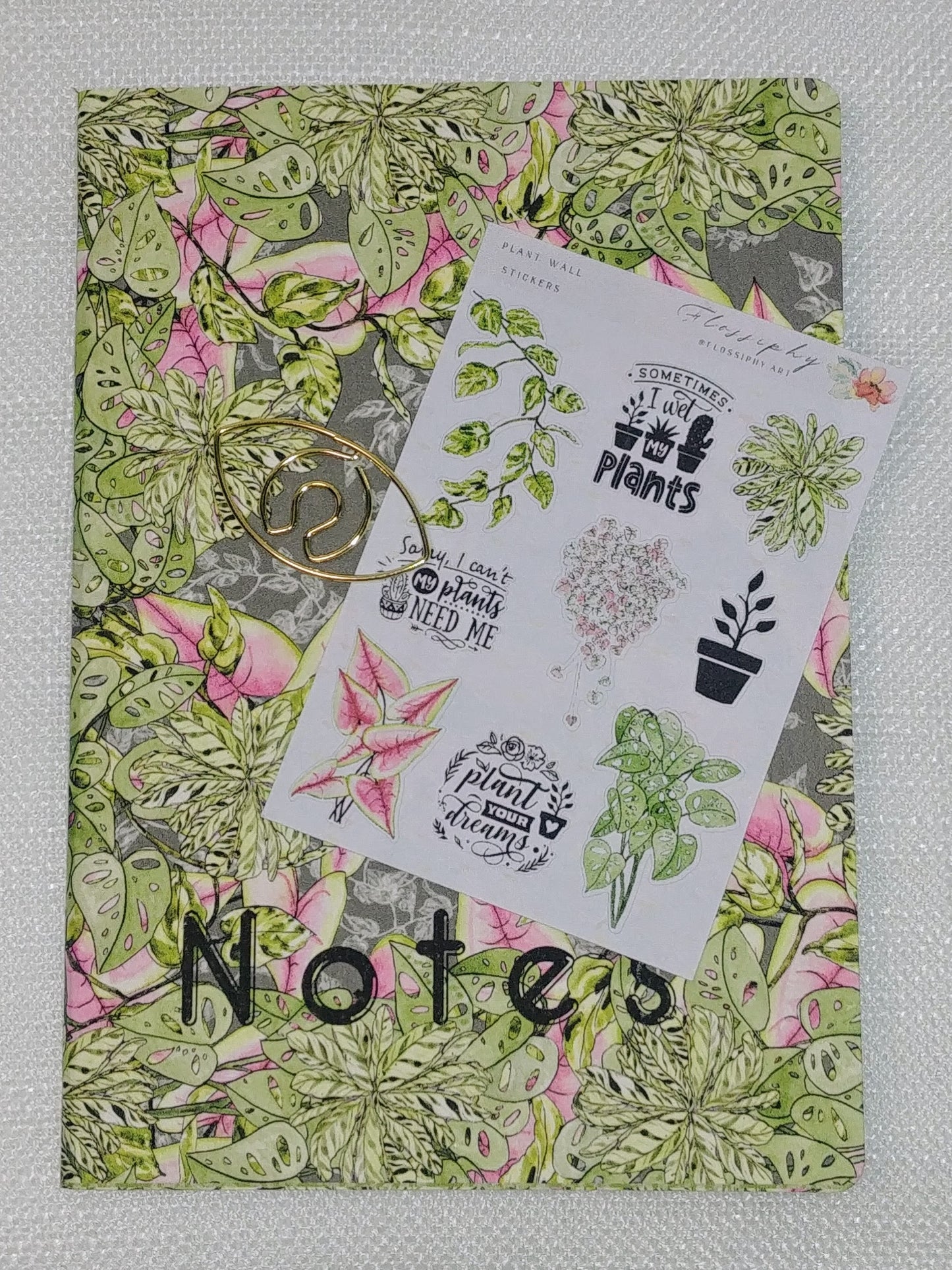 Notebook with Mini Stickers, Plant Wall