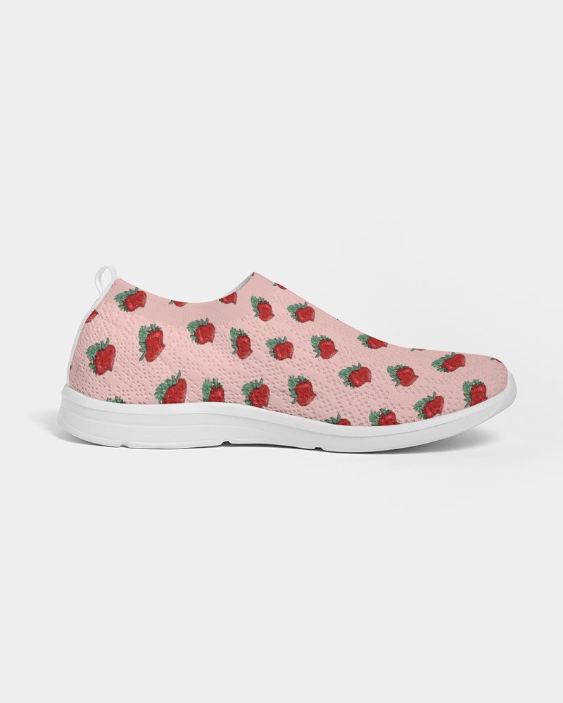 Pink Strawberries Women's Slip-On Flyknit Shoe