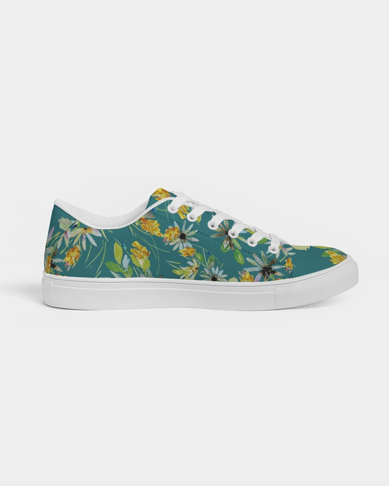 Tropical Daisies Women's Faux-Leather Sneaker