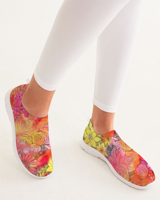 Inked Flowers Women's Slip-On Flyknit Shoe