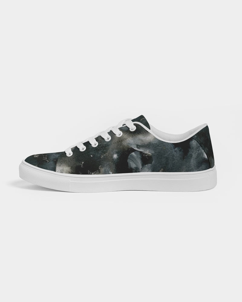 Black n White Camo Women's Faux-Leather Sneaker