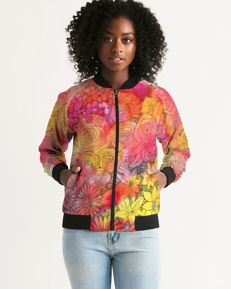 Inked Flowers Women's Bomber Jacket