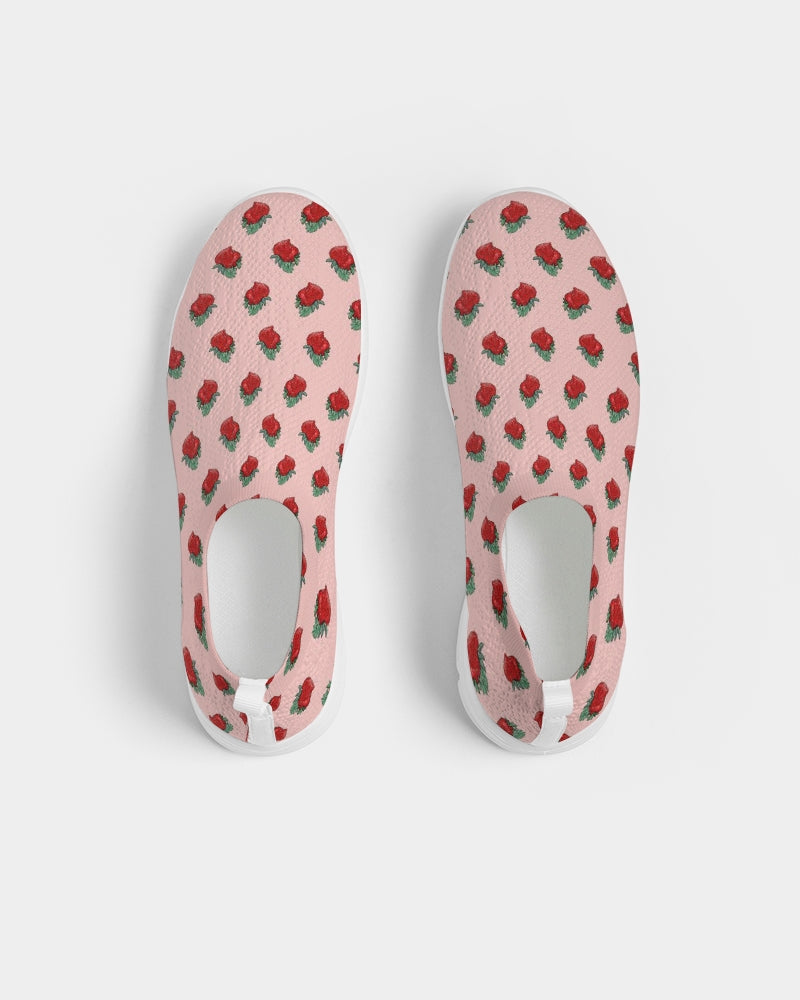 Pink Strawberries Women's Slip-On Flyknit Shoe