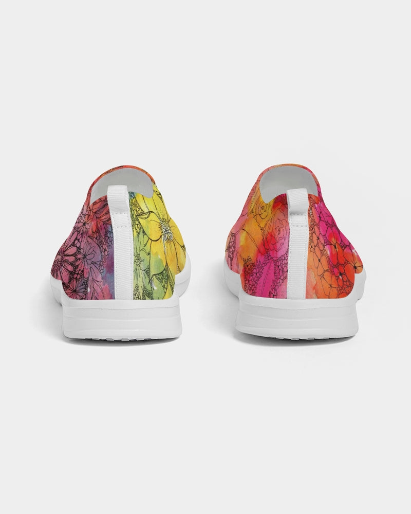 Inked Flowers Women's Slip-On Flyknit Shoe