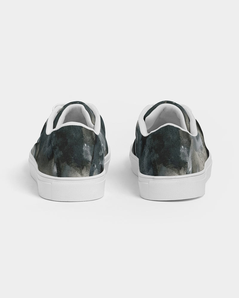 Black n White Camo Women's Faux-Leather Sneaker