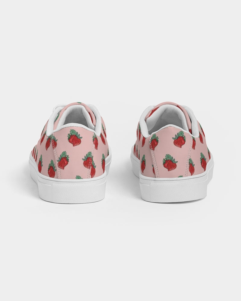 Pink Strawberries Women's Faux-Leather Sneaker