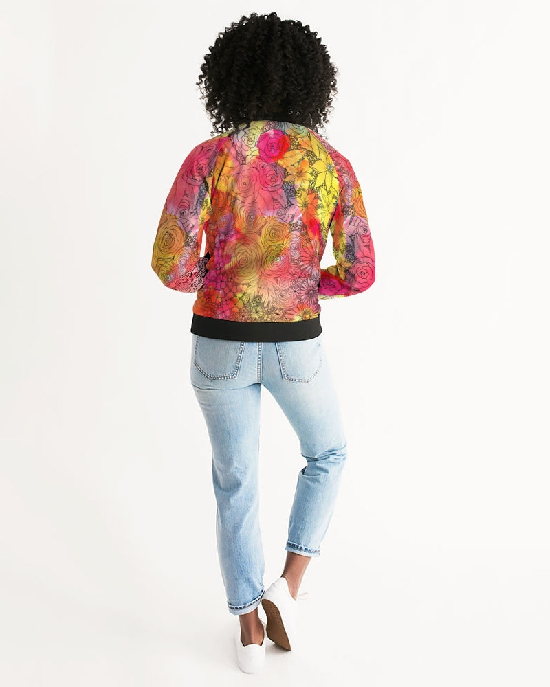 Inked Flowers Women's Bomber Jacket