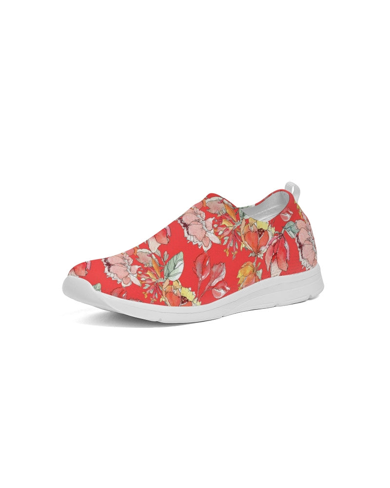 Flower Memory bright orange Women's Slip-On Flyknit Shoe