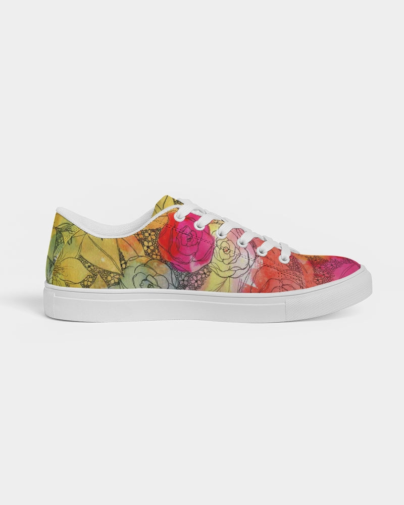 Inked Flowers Women's Faux-Leather Sneaker