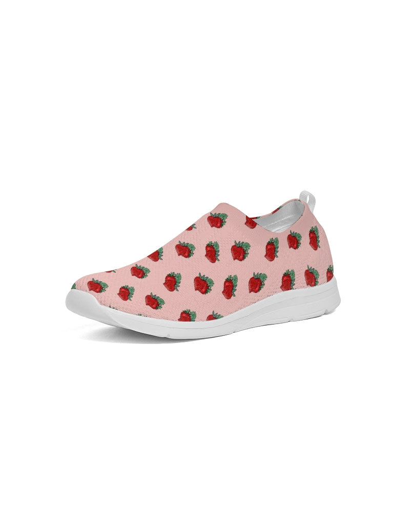 Pink Strawberries Women's Slip-On Flyknit Shoe