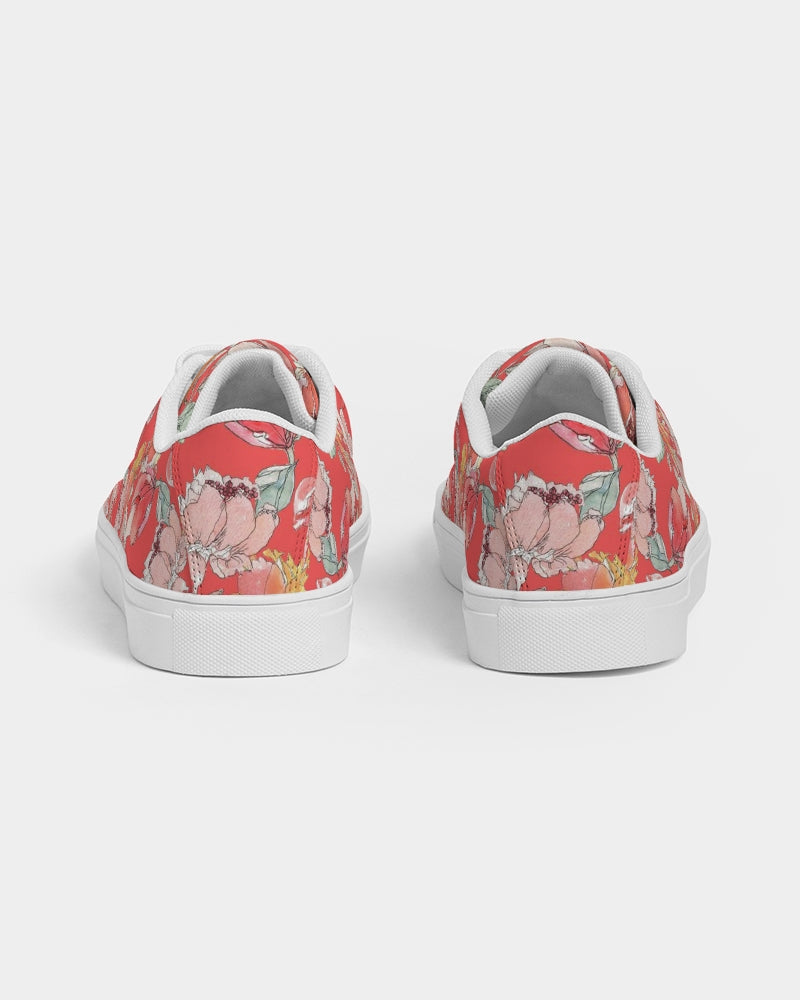 Flower Memory bright orange Women's Faux-Leather Sneaker