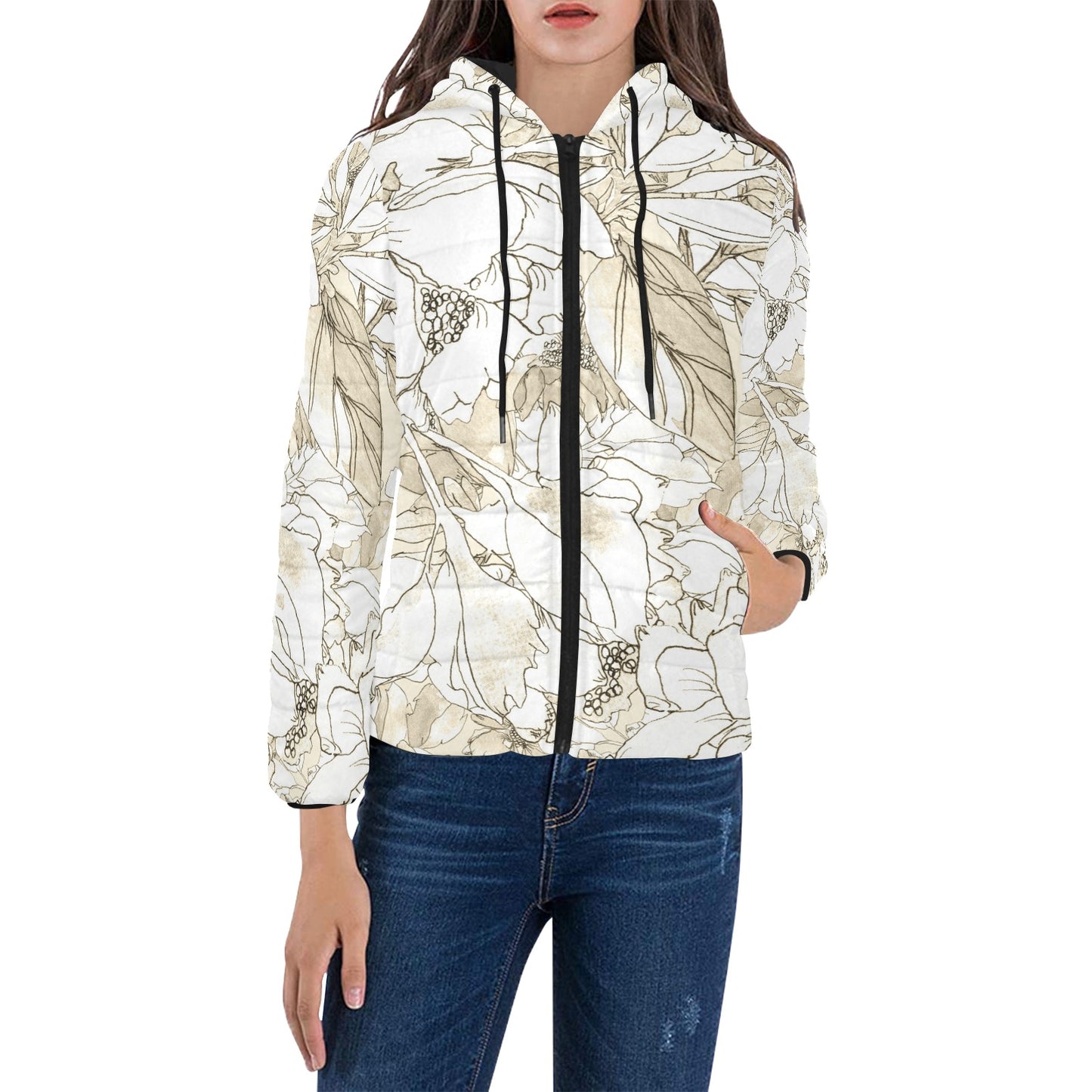Memory Mingle - Women's Padded Hooded Jacket