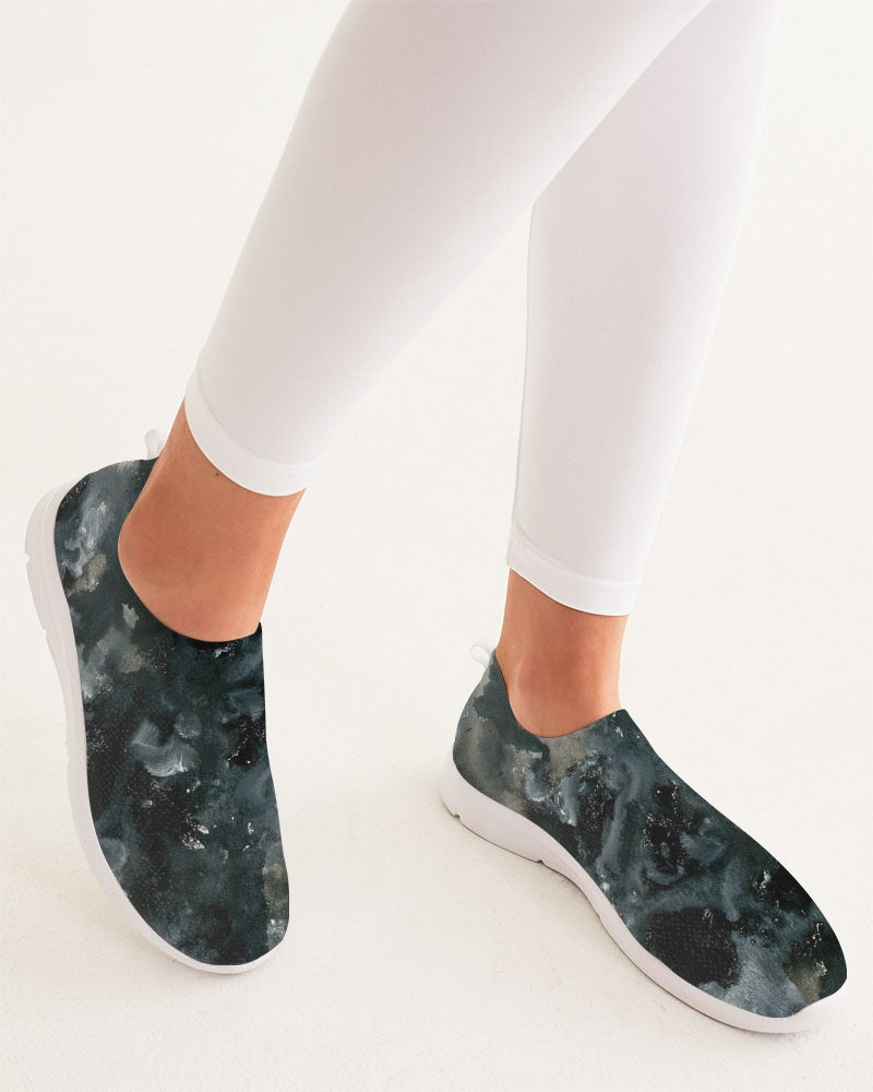 Black n White Camo Women's Slip-On Flyknit Shoe