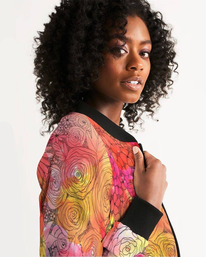 Inked Flowers Women's Bomber Jacket