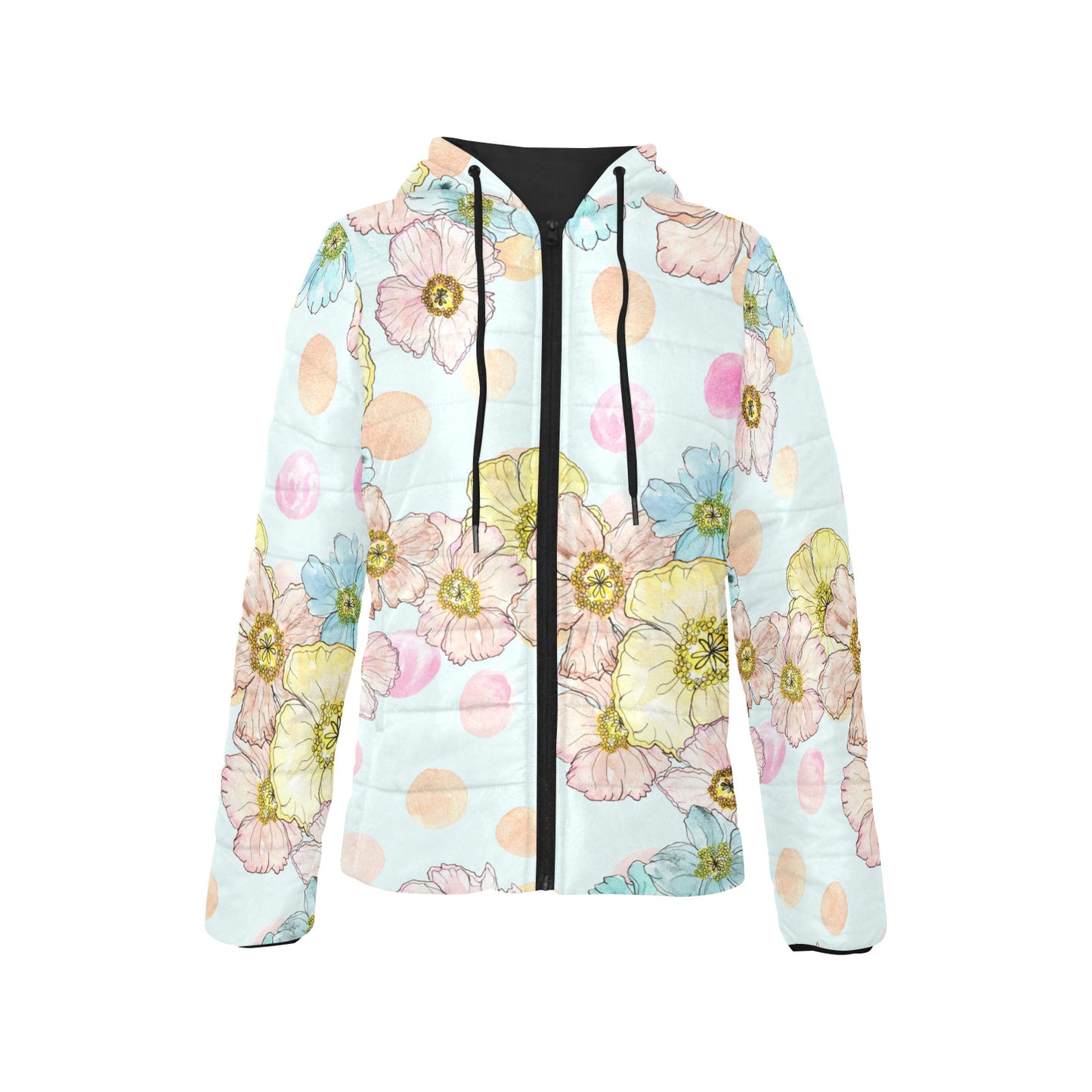 Open Blooms, glass - Women's Padded Hooded Jacket