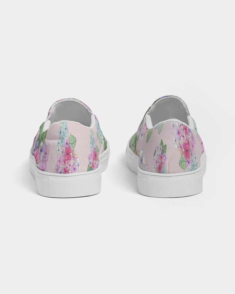 Pink Hydrangeas Women's Slip-On Canvas Shoe