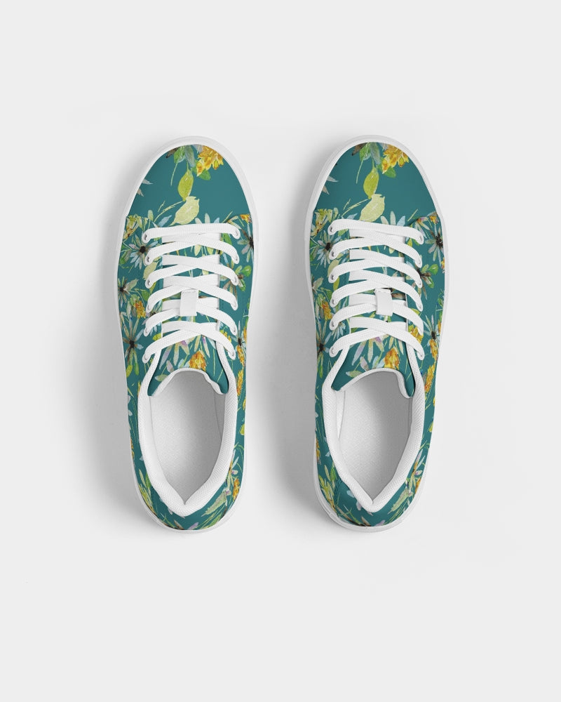Tropical Daisies Women's Faux-Leather Sneaker