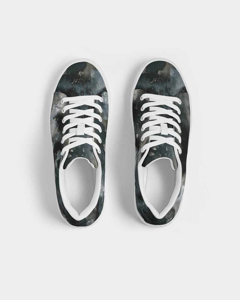 Black n White Camo Women's Faux-Leather Sneaker