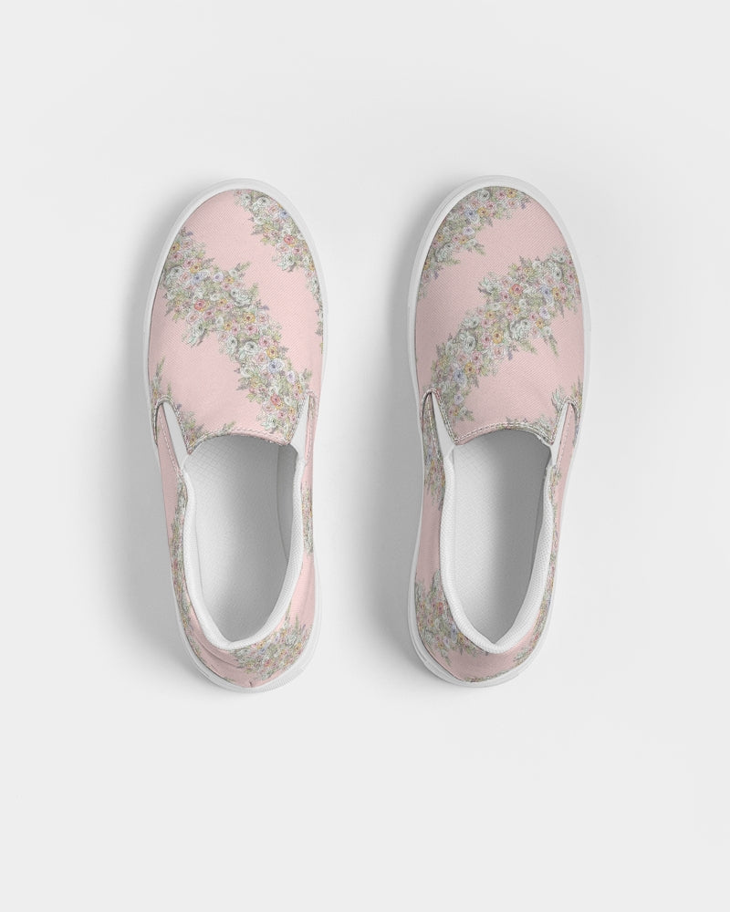 Floral Fence - blossom Women's Slip-On Canvas Shoe