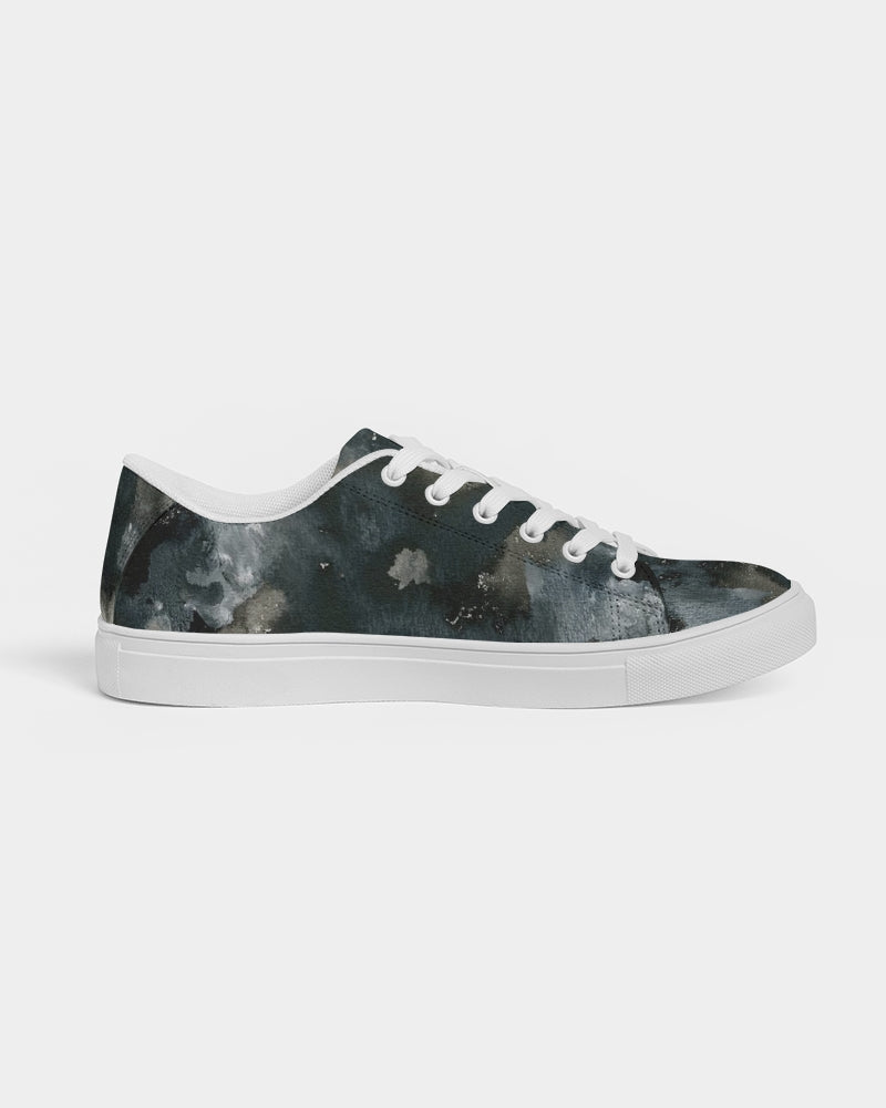 Black n White Camo Women's Faux-Leather Sneaker