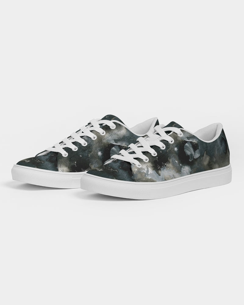 Black n White Camo Women's Faux-Leather Sneaker