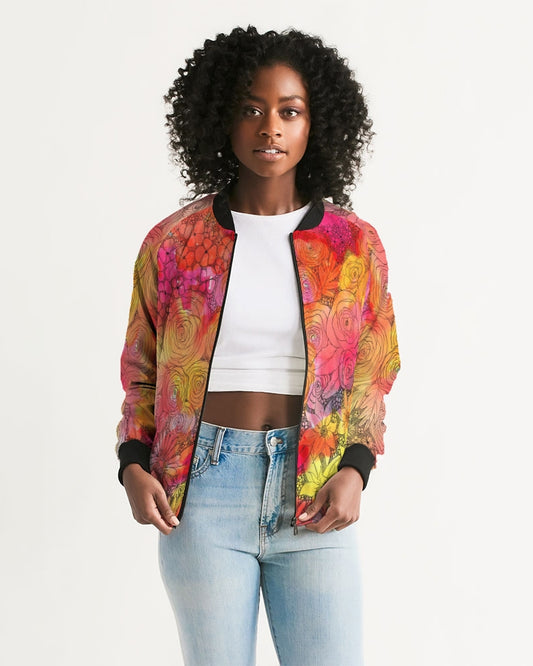 Inked Flowers Women's Bomber Jacket