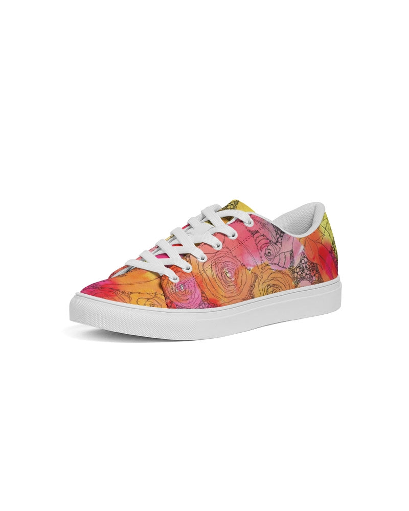 Inked Flowers Women's Faux-Leather Sneaker