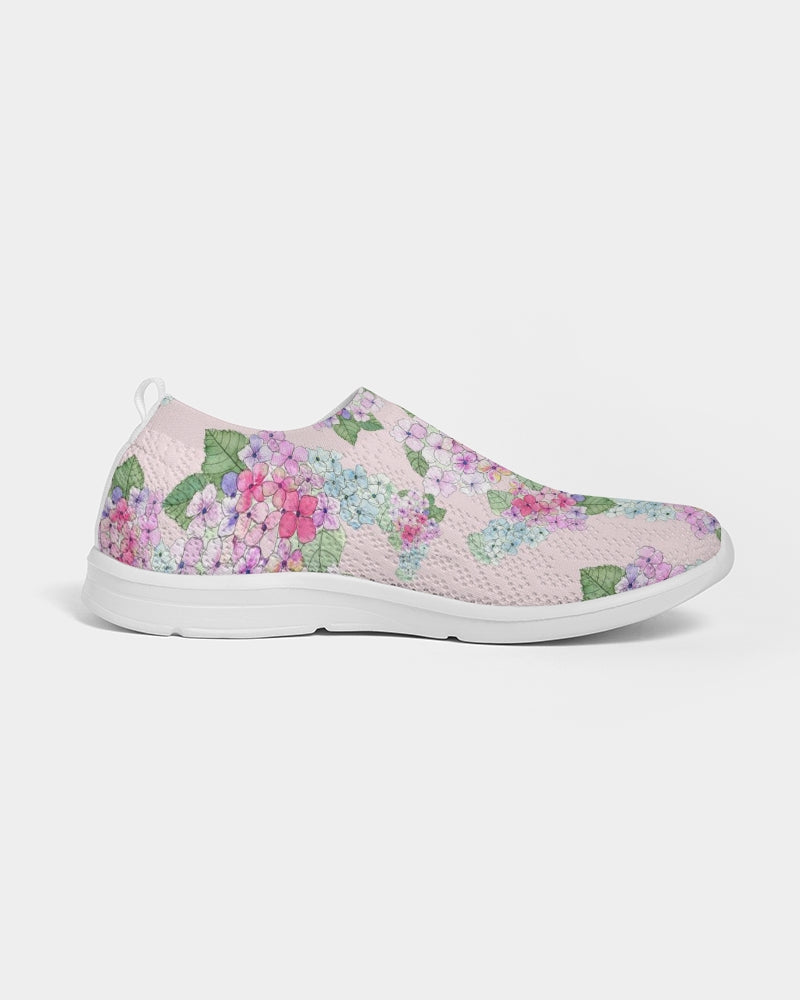 Pink Hydrangaes Women's Slip-On Flyknit Shoe