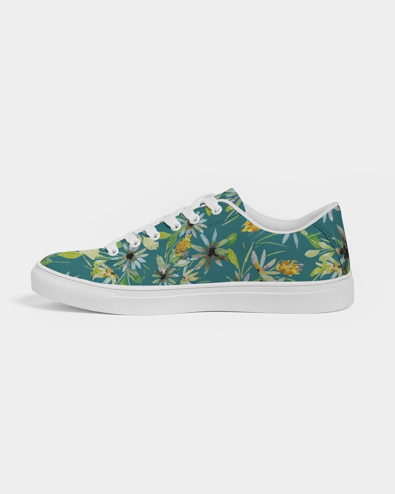 Tropical Daisies Women's Faux-Leather Sneaker