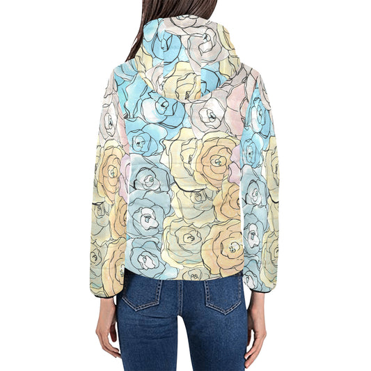 In a Cloud of Roses - Women's Padded Hooded Jacket