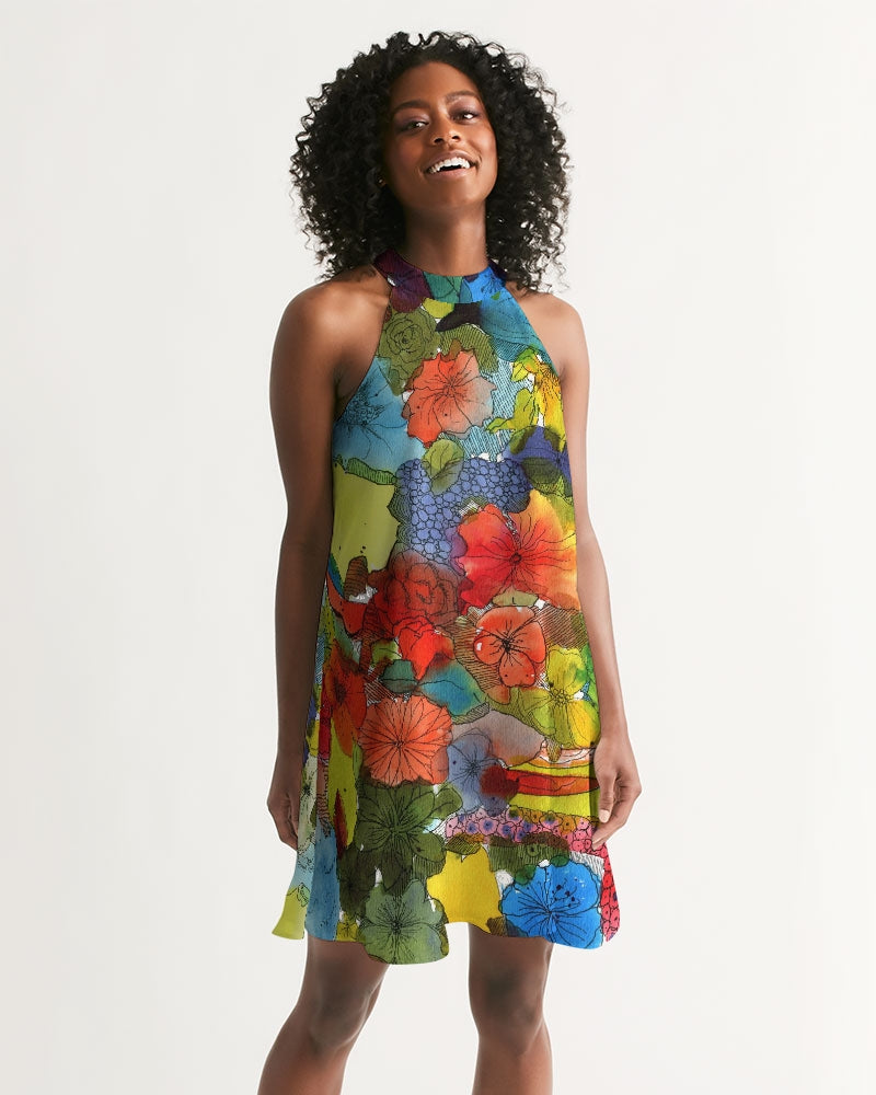 Inked Women's Halter Dress