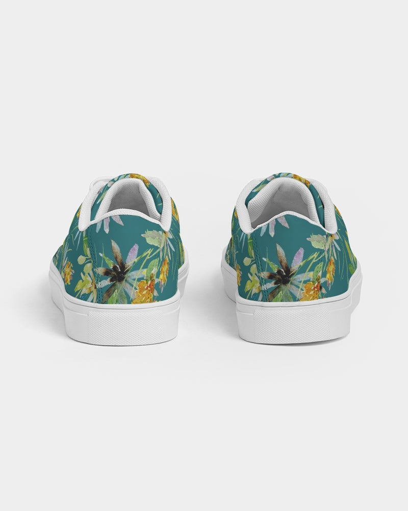 Tropical Daisies Women's Faux-Leather Sneaker