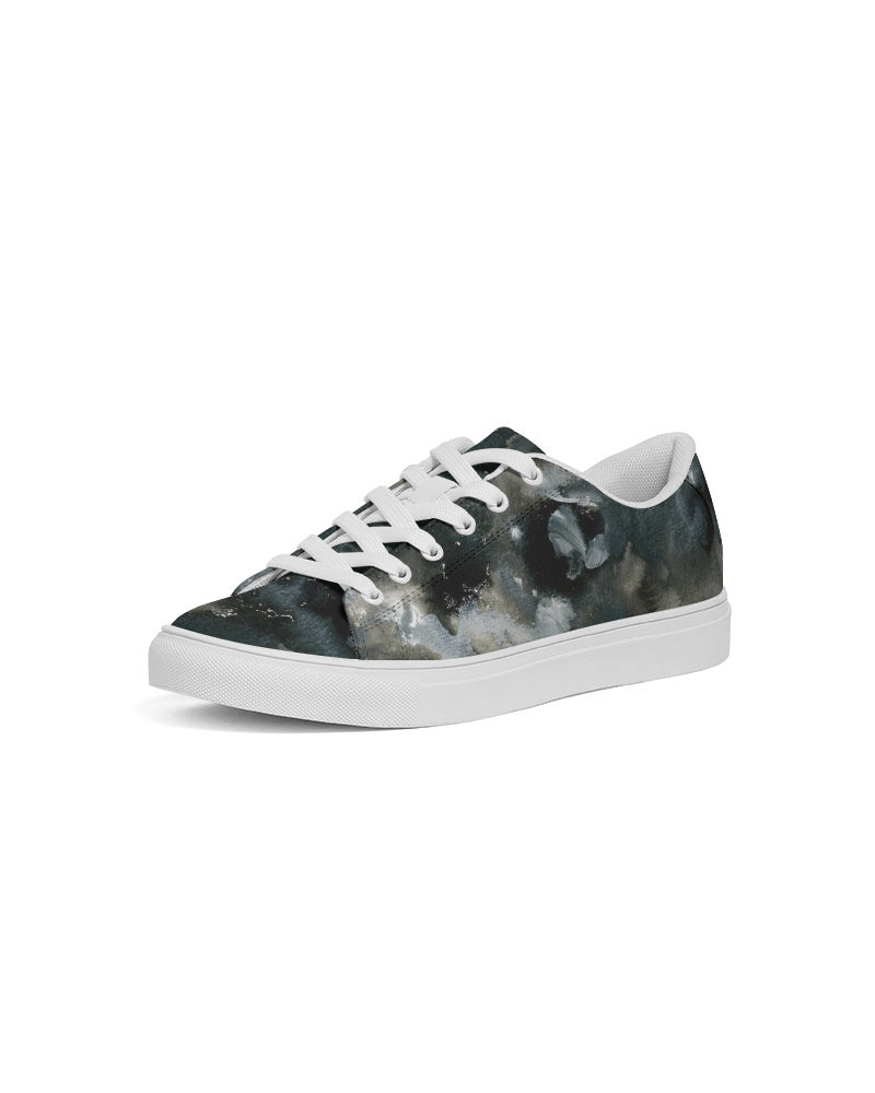 Black n White Camo Women's Faux-Leather Sneaker