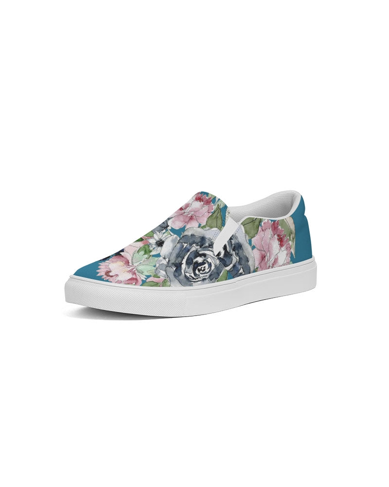 Garden Teal Women's Slip-On Canvas Shoe