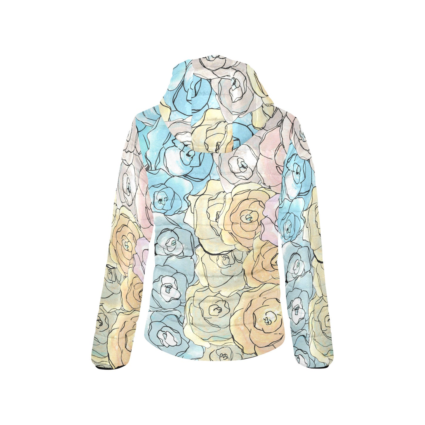 In a Cloud of Roses - Women's Padded Hooded Jacket