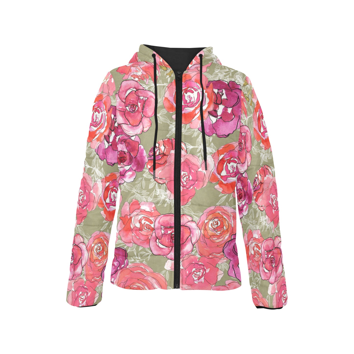 Fragrance,- juniper - Women's Padded Hooded Jacket