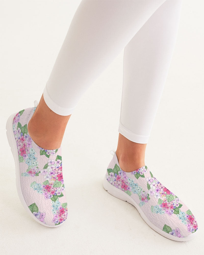 Pink Hydrangaes Women's Slip-On Flyknit Shoe