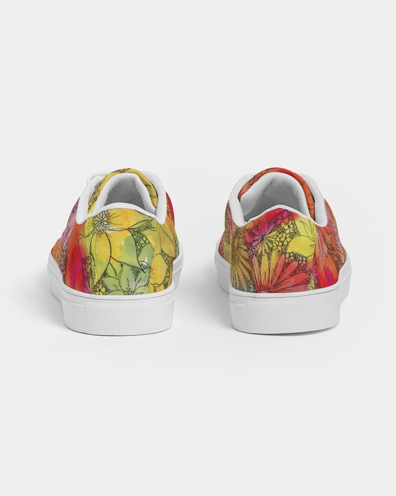 Inked Flowers Women's Faux-Leather Sneaker