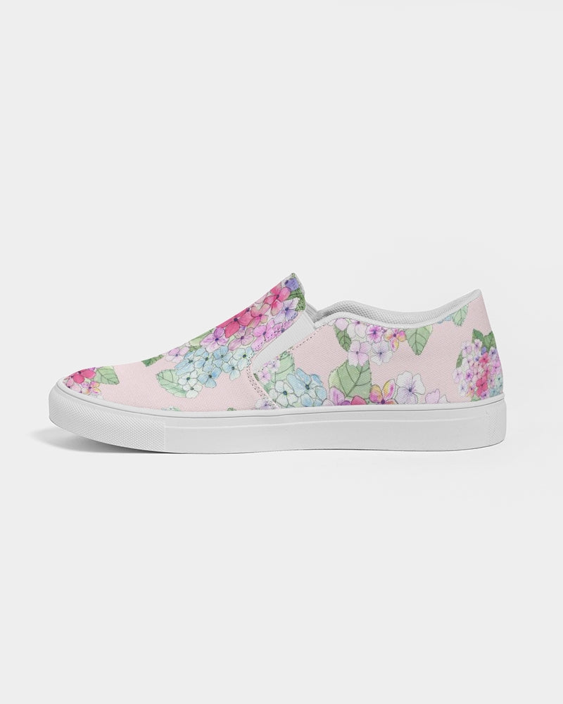 Pink Hydrangeas Women's Slip-On Canvas Shoe